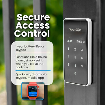 The SwamCam keypad arms and disarms the pool alarm. (Image source: SwamCam)