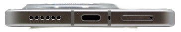 Bottom: speaker, USB, microphone, SIM slot
