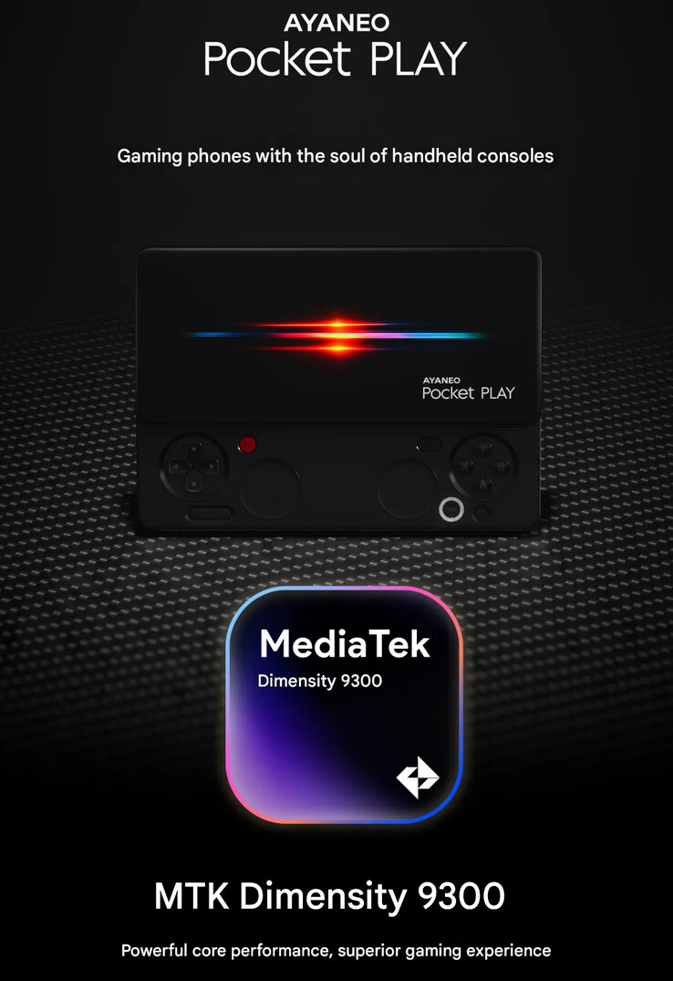 The SoC reveal announcement of the Pocket Play (Image source: Ayaneo - machine translated)