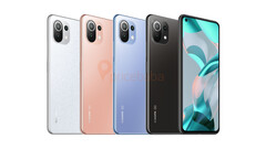 The Xiaomi 11 Lite 5G NE will arrive in four colours. (Image source: @ishanagarwal24 & Pricebaba)