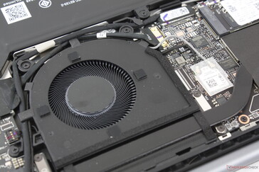 Twin ~45 mm fans with two short copper heat pipes between them