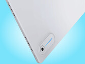 A close-up of the Glowbar on the Googlebook Duet m.