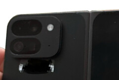 The alleged Pixel Fold 2 with what appears to be four rear-facing cameras. (Image source: Android Authority - edited)