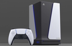 Fan-made PS5 concept design with DualSense and Xbox Series X-factor. (Image source: Reddit - u/robo3687)