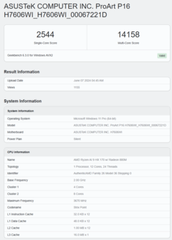 AMD Ryzen AI 9 HX 370 Geekbench 6 scores in Asus ProArt P16. (Source: Geekbench)