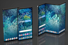 A new &quot;Samsung Tri-Fold&quot; render. (Source: LetsGoDigital)