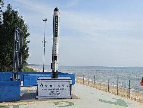 The Agnibaan rocket on the launchpad (Image Source: Agnikul)
