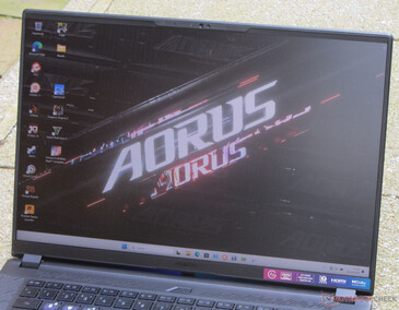 The Aorus 16 X outside.