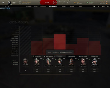 Armored Warfare - commanders screen (Source: Own)