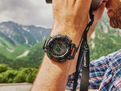 This outdoor watch has a built-in altimeter, barometer, thermometer, and digital compass. Pictured: Pro Trek PRG340-1) (Image source: Casio US)