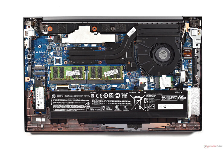 View of the HP ZBook Firefly 15 G7's interior