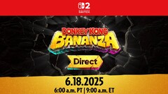 Donkey Kong Bananza Direct teaser. On Wednesday, June 18 the Direct will unveil some information about the upcoming Switch 2 game (Image source: Nintendo)
