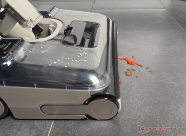A dried ketchup stain remained even after...