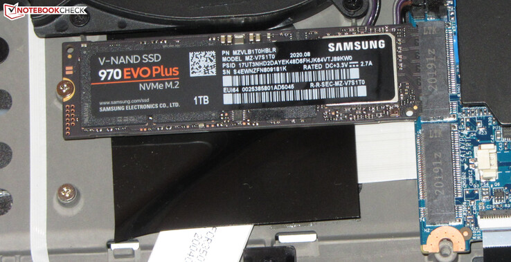 The laptop offers space for two SSDs.