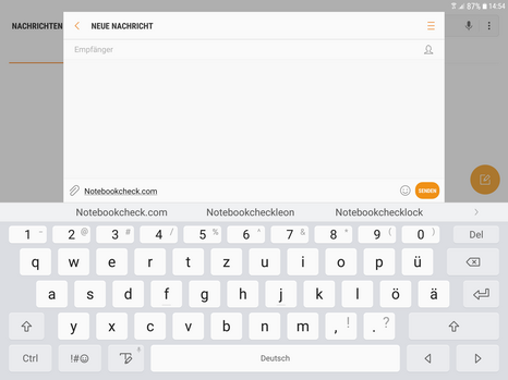 Onscreen keyboard Samsung Galaxy Tab S3