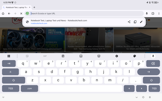 Keyboard landscape