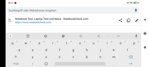 Keyboard in landscape mode