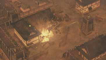 An image showing a fight in Shadow Tactics: Blades of the Shogun.