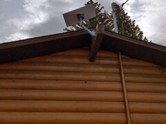 Standard dish rooftop mount.