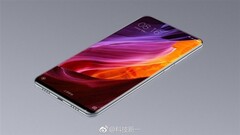 The leaked render depicts an almost 100% screen-to-body ratio for the Mi MIX 2. (Source: Weibo)