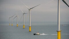 A boat at the Rampion offshore wind farm (Image source: Rampion)