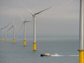 A boat at the Rampion offshore wind farm (Image source: Rampion)
