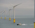 A boat at the Rampion offshore wind farm (Image source: Rampion)