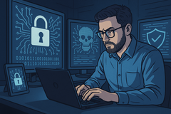 PromptLock shows how ransomware groups can weaponize local LLMs. Generic hacker typing on a keyboard pictured. (Image source: Dall-E 3)