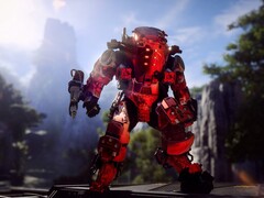 EA has announced it will shut down Anthem servers next year. Game screenshot pictured - a humanoid robot standing in a mountainous area (image source: EA)