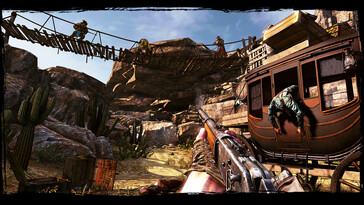 Pictured: A gameplay screenshot from Call of Juarez: Gunslinger.