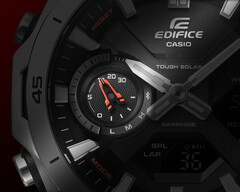 The new Casio Edifice ECB-2300D-1A (pictured) has a red countdown indicator. (Image source: Casio)