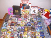 A collection of Nintendo Switch cartridges pictured