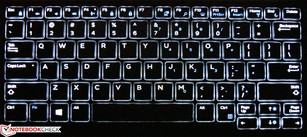 Keyboard backlighting is nice and even