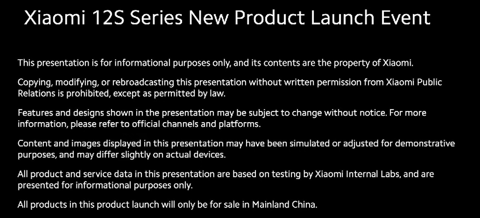 The Xiaomi 12S series could be exclusive for China only