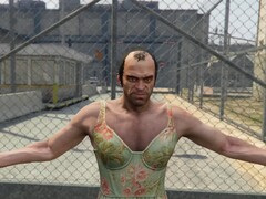 Trevor from GTA 5 as Lucia from GTA 6 in the recreated Trailer 2. (Image source: Gu1maz on YouTube)