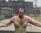 Trevor from GTA 5 as Lucia from GTA 6 in the recreated Trailer 2. (Image source: Gu1maz on YouTube)