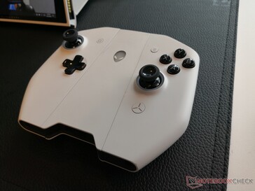 The Alienware system has its own version of the Switch Charging Grip for connecting the two "Joy Cons" into a controller