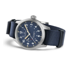 The Hamilton Khaki Field Power Reserve 40 mm with blue dial
