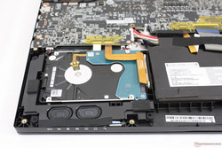 Accessible 2.5-inch SATA III bay, but the M.2 slot requires further disassembly