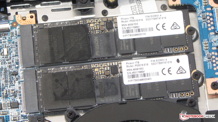 The X20 has two PCIe-4 SSDs on board.