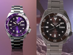 Pictured - screenshots of the Seiko 5 Sports SRPM11K1 and SRPM13K1 from the promo video posted by @seikosg. (Image source: @seikosg on Instagram)
