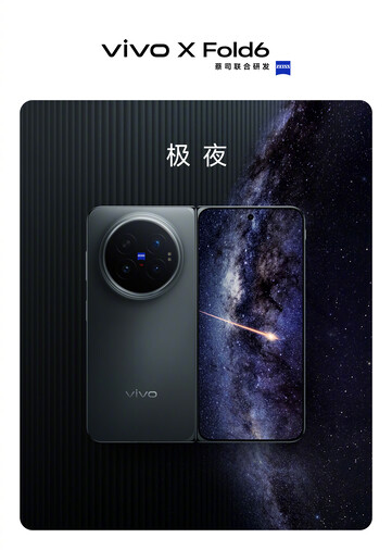 The Vivo X Fold6 in Black colorway