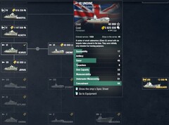 World of Warships 12.3, British tech tree showing the subs (Source: Own)
