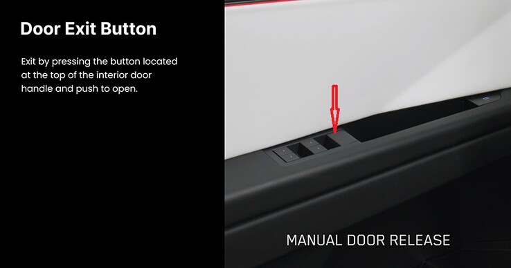 The Cybertruck's manual emergency door handle is more easily accessible than on other Teslas