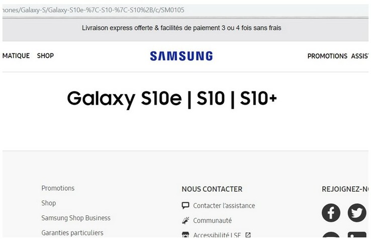 The webpage allegedly captured by SamMobile. (Source: SamMobile)
