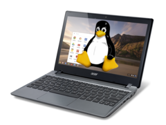 Linux is exiting beta on Chrome OS. (Image via Acer w/ edits)