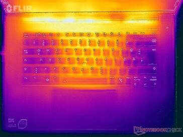 Surface temperatures during stress test (top side)