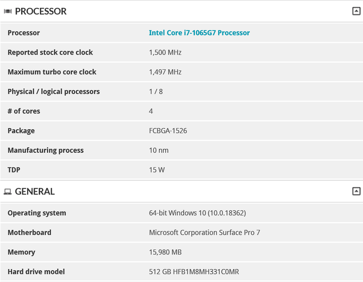 Ice Lake processor. (Image source: 3DMark)