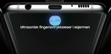 A look at the ultrasonic fingerprint reader (Image source: YouTube)
