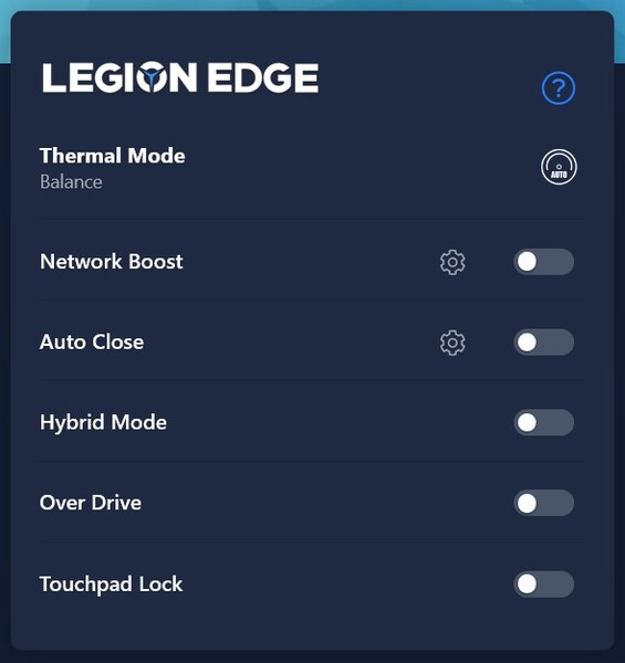 Hybrid mode can be quickly disabled on the front page of the Vantage software, although the device will need to restart to apply the change. Image source: Author